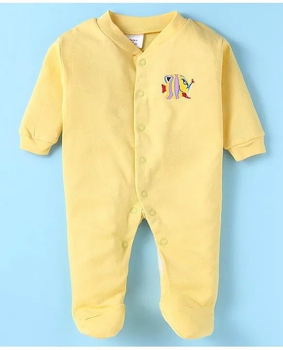 Image of New Born Baby 100% Cotton Rompers for Sleepsuits Jumpsuit Night Suits for Baby Boys & Girls |Onesies| Infant Clothes Pack of 3