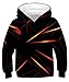 chicolife Niños Niñas Sudaderas con Capucha 3D Naranja SmokeBoys Pullover Sudadera Manga Larga Sudaderas con Capucha con Bolsillos Canguro para Pareja Gemelos Cosplay M