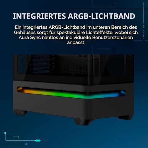 ASUS Prime AP202 mATX PC Gehäuse, Stahl, Mid-Tower | Schwarz