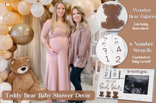 Expecting Parents to Be Unique Gifts for Pregnant Women, Sonogram Picture Frame Pregnancy Gift We Can Bearly Wait with Countdown Weeks, Best Gifts for Expecting Mom Expecting Parents to Be Unique Gift