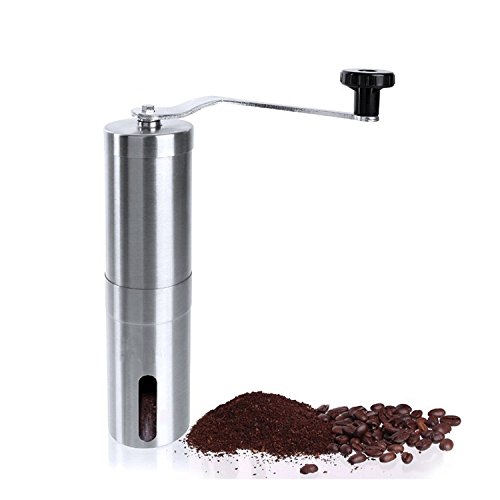 YFXOHAR Portable Brushed Stainless Steel Manual Coffee Grinders & Coarse Screw