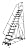 Tri-Arc KDED113246 13-Step All-Directional Steel Rolling Industrial & Warehouse Ladder with Perforated Tread, 24-Inch Wide Steps