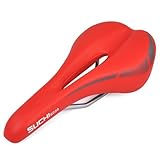  Accessotech – Sillín hueco para bicicleta de montaña, unisex, rojo