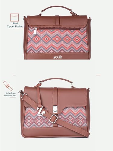 Image of ZOUK | Women's Vegan Leather | Stylish Handbag with Adjustable Strap, Top Handle |