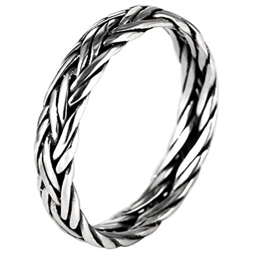 Anillo de plata de ley S925 joyería de metal Thai doble tejido