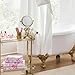 Novabright Golden Bow Vanity Makeup Mirror Tabletop One-Sided Mirror Vintage 7-inch Aesthetic Mirrors with Stable Base Swivel Design for Bedroom Dresser, Bathroom, Living Room & Dorm