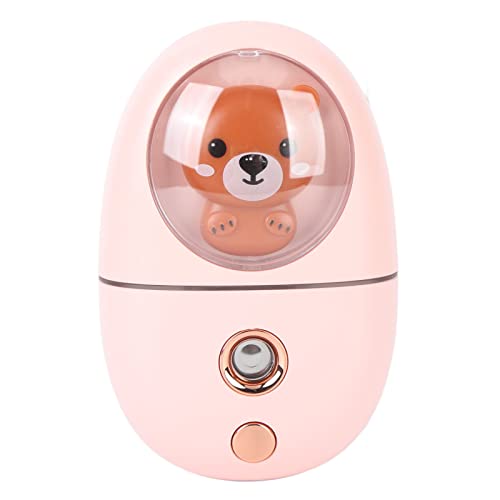 Facial Mist Sprayer, 35ml Face Humidifier Portable Facial Sprayer, USB Rechargeable Mini Eye Face Humidifier, Cute Animal Mini Face Steamer, Moisturizing Atomization Humidifier (Pink)
