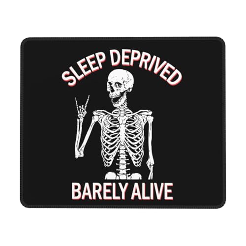 Mahrokh Petit tapis de souris squelette amusant pour souris sans fil, tapis de souris rectangulaire imperméable pour bureau avec base en caoutchouc antidérapant, convient pour la maison et le bureau,