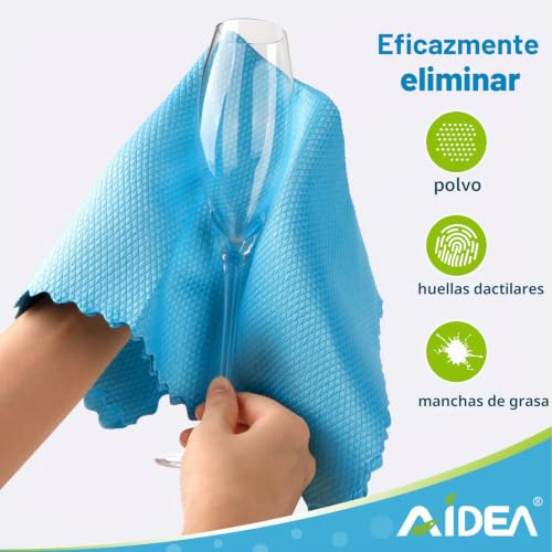 Miniatura 2 de Aidea Paños De Limpieza De Microfibra, Paño De Limpieza Multiusos De Escamas De Pescado, Paño De Limpieza De Microfibra Para Pulir, Paños De Limpieza De Vidrio Sin Pelusa - 30 X 30 Cm