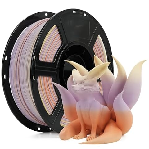 FLASHFORGE Rapid PLA Matte Rainbow Gradient Orange & Yellow & Purple, Transform Colors Smoothly & Fast, High Flow Speedy Filament 1.75mm, Easy to Remove Support & Non-Glossy Appearance (Dusk Fantasy)