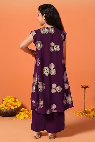 Image of Fashion Dream Girls Georgette Embroidered Palazzo Set|Kids Ethnic Wear|sharara set for girls|Indo Western Set