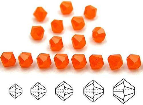 Ópalo naranja de 0.118 pulgadas, cuentas de bicona checa MC (Rondell, cristales en forma de diamante), 36 piezas