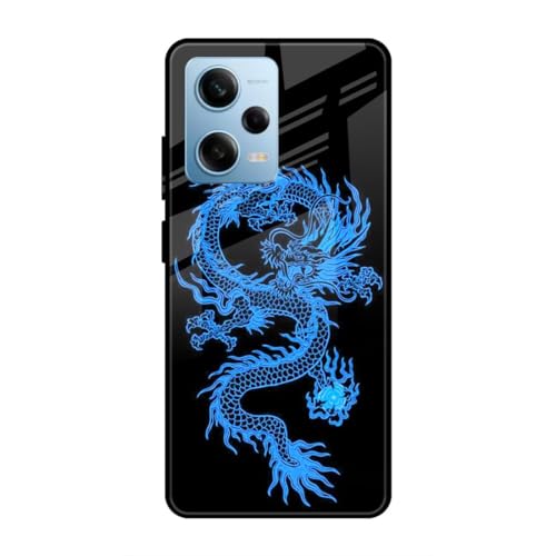 Image of SmashItUp Dragon | Black | Multicolour Designer Printed TPU Metal Case Mobile Back Cover for Redmi Note 12 Pro 5G