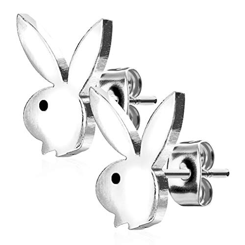 Forbidden Body Jewelry Surgical Steel Bunny Stud Earrings (Silver Tone) by Forbidden Body Jewelry - Used condition - US$11.69