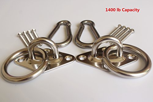 MHMYDZ 1400 lb Capacity Stainless Steel Hammock Chair Hanging Kit Suspension Ceiling Hooks Yoga Swing/Sling/Inversion Hook Hammock Swing Hook Hook for Gymnastics Rings Ceiling Hook Swing Hangers