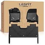 LASFIT Floor Mats for Ford F-150 2015-2025 2026 | F150 Lightning 2022-2026 SuperCrew (Rear w/Fold Flat Storage) Carpet Floor All Weather Car Liners TPE Truck Mats - 1st and 2nd Row, 3pcs Black
