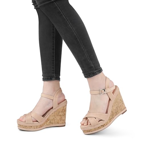 MERUMOTE Women's Fashion Platform Wedge Sandals Heeled Buckle Shoes For Summer4