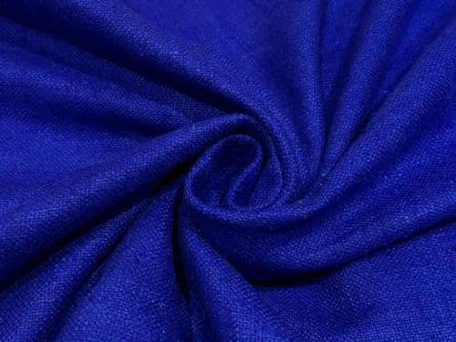 Soie Matka bleu roi tissée main en 2 plis de 111,8 cm de large