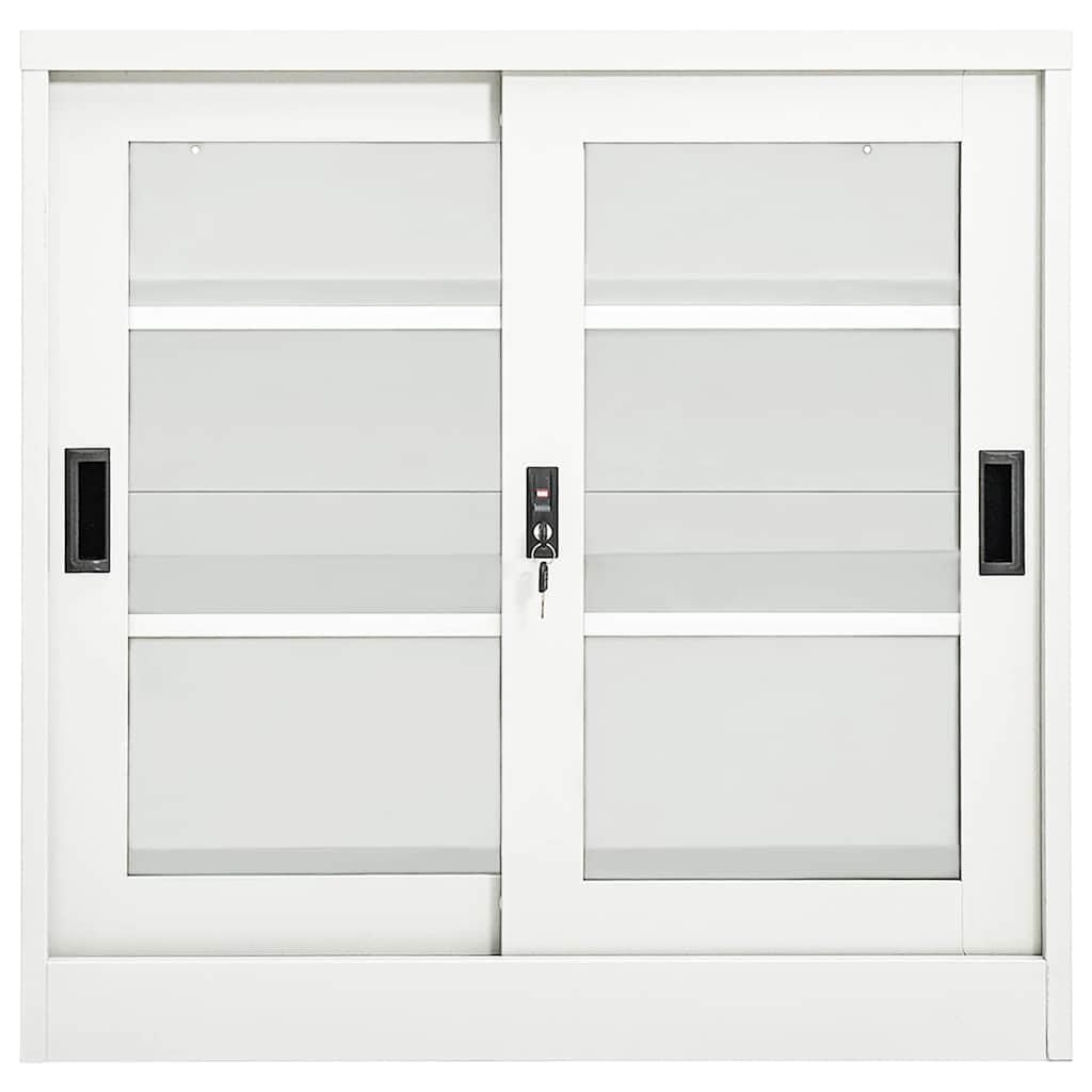 Schrank mit Schiebetür Weiß 90x40x90 cm Stahl