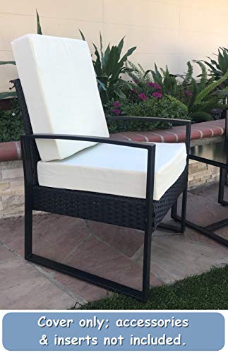 Cozylounge Indoor Outdoor Water Repellent High Uv Resistant Patio Chair Cushion Cover (22"X22"X4" (4 Covers), Cream White) #TOP3