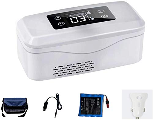 Bewegliche Auto-Kühlvitrine Kleine Reise Box Für Medikamente 2-8 ° C, LED-HD-Display, Warme Und Kalte Dual-Steuerung, Für Auto, Reise, Wohnhaus