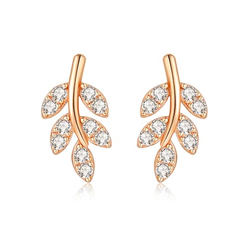 Cadeau maman : boucles d'oreilles feuilles en argent pour anniversaire