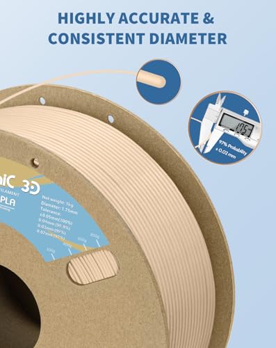 Image of DURAMIC 3D Matte PLA Filament 1.75mm Skin, 1kg Cardboard Spool Matte Finish 3D Printer Filament PLA 1.75mm Dimensional Accuracy 99% + /- 0.03 mm, Printing with FDM 3D Printer, Easy to Remove Support