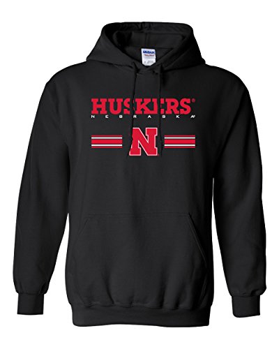 CornBorn Husker Hoodies for Men, Husker Sweatshirt, Go Big Red, Black Small