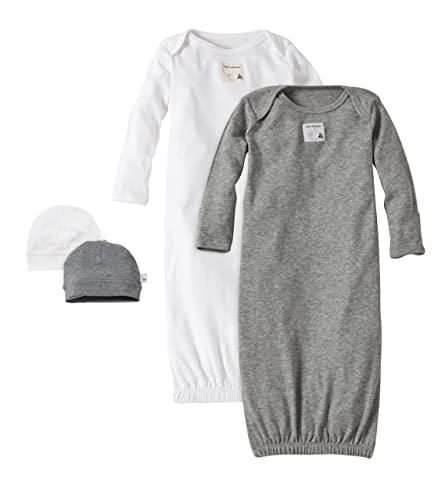 Burt's Bees Baby Gift Set - Baby Sleeper Gowns, Hats, Reversible Quilt & Plush Toy, 100% Organic Cotton Essentials Bundle - Image 5