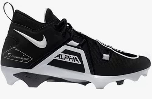 Nike Men's Alpha Menace Pro Mid 3 Football Cleat Black/White Size 132