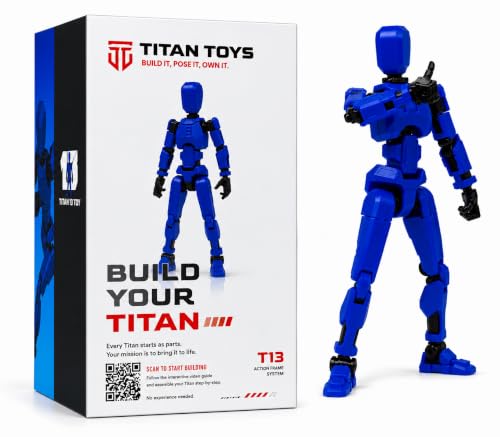 DOOZLE Titan T13 Action Figure Robot Toy, 3D Printed Articulated Dummy Model (Blue)