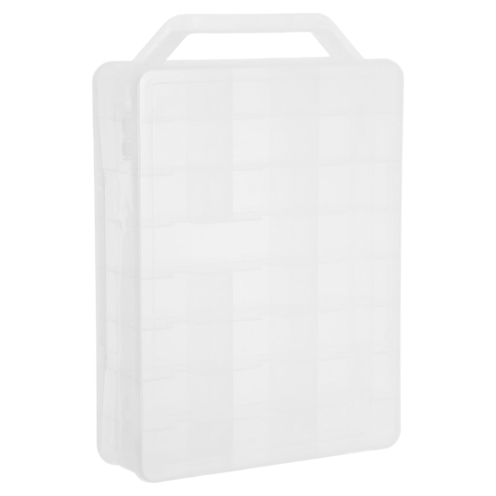 Scatola Portaoggetti Doppio Strato 46 Scomparti Indipendenti in Plastica Trasparente Organizer Leggero e Capiente per Casa e Viaggio