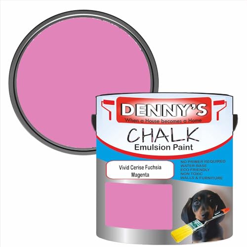 Premium Interior Wall & Furniture Chalk Paint – Vivid Cerise Fuchsia Magenta – Rich Matt Finish, Durable & Washable, Low Odour, Ideal for Living Rooms, Bedrooms & Hallways (500ML Tin)