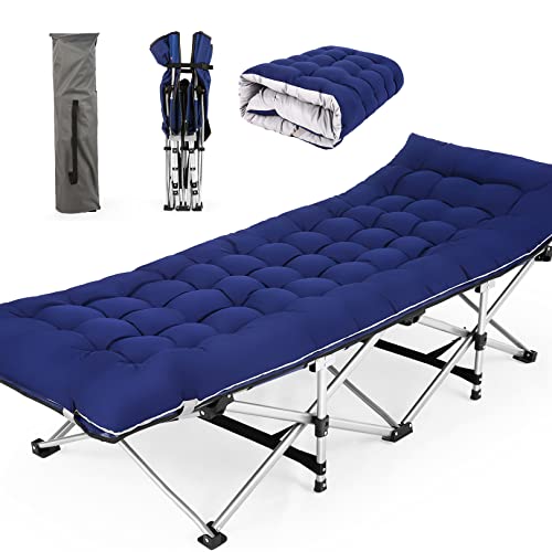 Nictemaw Folding Camping Cot, Portable Camping Cot For Adults, 900Lbs Heavy Duty Sleeping Cots With Carry Bag, Double Layer Oxford Portable Travel Camp Cots For Outdoor Camp Beach Home Office Nap #TOP6