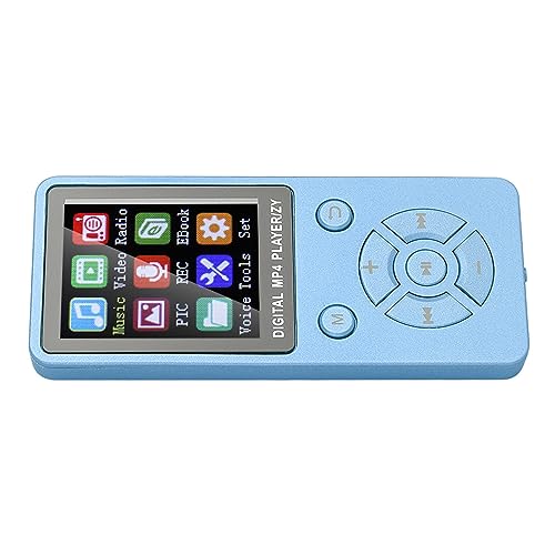 Lecteur de Musique MP3 MP4 Portable, Mini Radio Ultra-Mince Bluetooth/Enregistrement/vidéo/e-Book de Musique étudiant Topwatch avec Bouton Tactique à Huit diagrammes (Bleu) – vue 4