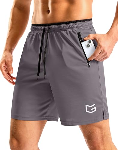 Image of G Gradual Men's Gym Workout Shorts Zipper Pockets 5 inch / 7 inch Quick Dry Breathable Runing Athletic Short for Men
