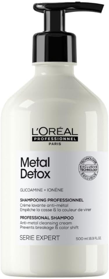 L’Oréal Professionnel | Metal Detox Shampoo | Sulfate-Free | For Soft & Shiny looking hair | For Colored, Damaged & All Hair Types | Hard Water-Resistant | With Glicoamine | SERIE EXPERT