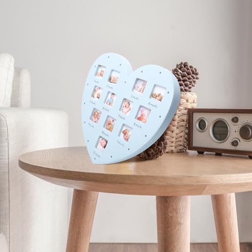 Cadre photo première année bébé bleu 12 mois le cadeau de naissance idéal - 4