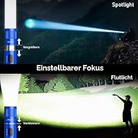 Laitver Taschenlampe LED/UV Aufladbar 2 in 1, Superhell Taschenlampen – Ansicht 6