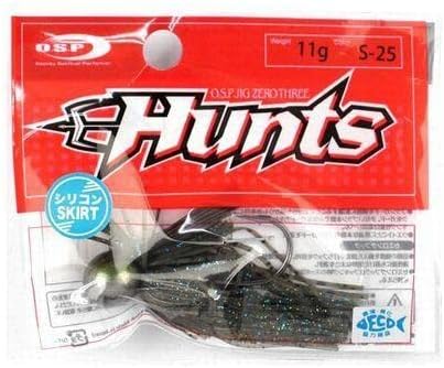 OSP JIG 3 Hunts Lure، 0.4 أونصة 11 جم، تنورة سيليكون موديل، S25 Gripangill