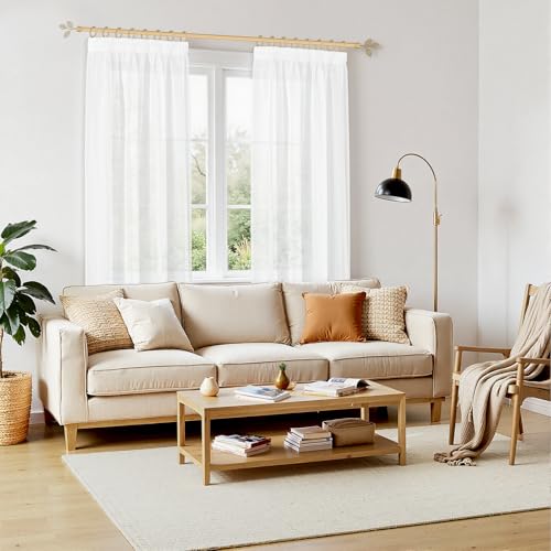 Miniatura 3 de Mrtrees Cortina Salon Translucida Fruncida Moderno 2 Paneles Cortinas Visillos Decorativos Suaves Para Dormitorio Matrimonio Habitacion Juvenil Cocina Oficina 140 X 245 Cm Blanco