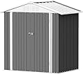 Devoko Outdoor Storage Shed 6 x 4 FT Lockable Metal Garden Shed Steel Anti-Corrosion Storage House with Double Lockable Door for Backyard Outdoor Patio (Gray)