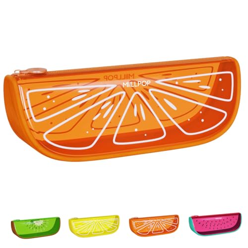 MIILLPOP Estuche Transparente, Estuche para Lápices Portátil de PVC, Cierre de Cremallera, Kawaii Neceser, Multifuncional Organizador para Papelería Cosméticos, Viajes y Material de Oficina