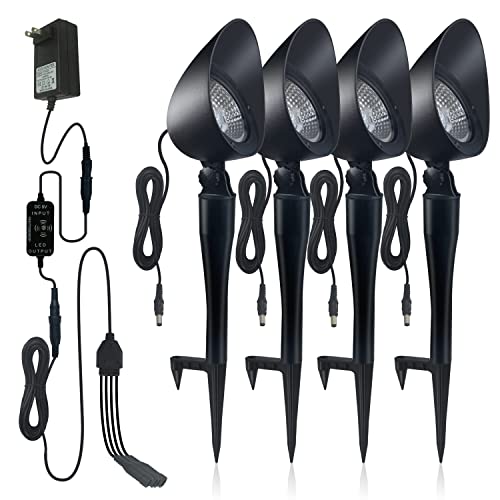 Rayslit Led Landscape Spotlight - Auto Dusk To Dawn Outdoor Light Ac/Dc 5V 20W Garden Lights Pathway Spot Lights 1200 Lumens For Yard Lawn Garden Outdoor Lights 6000K Ip65 Waterproof #TOP4