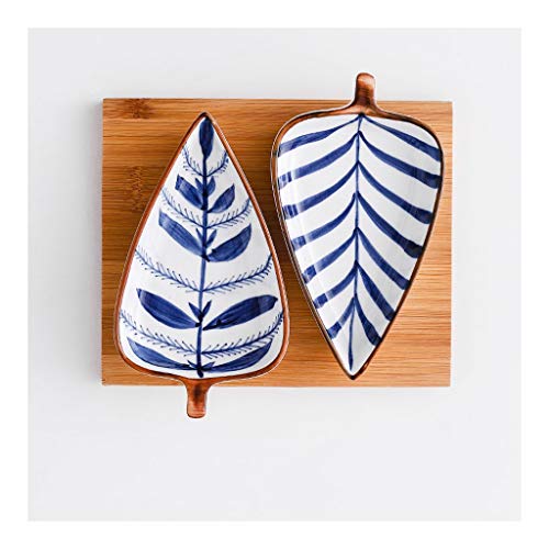 Piatti per antipasti Piatto per Snack in Ceramica Piatto di Forma strana Set per Immersione Piatto per Snack Piccolo Piatto per Biscotti alla Frutta secca con Vassoio Piatto con Motivo Dipinto a Mano