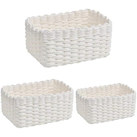 DODUOS 3Pcs Woven Storage Baskets Set Cover