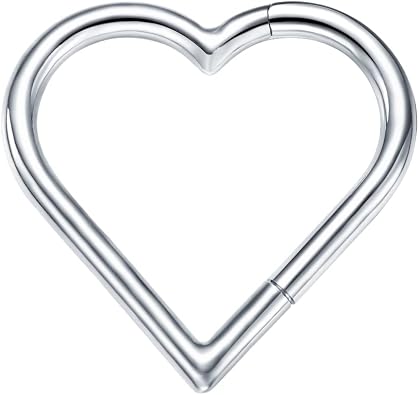 VOJO 16G G23 Titanium Daith Piercing Jewelry Heart Clicker Cartilage Tragus Earring for Women