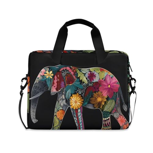 Sacoche ordinateur portable antichoc et imperméable motif éléphant africain