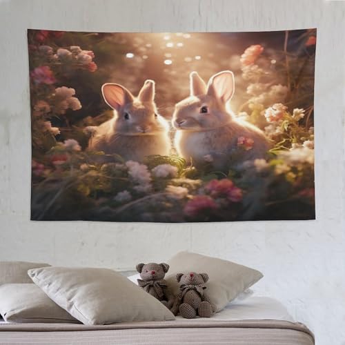 Tapisserie lapin pour cacher un mur vide rapidement et sans travaux