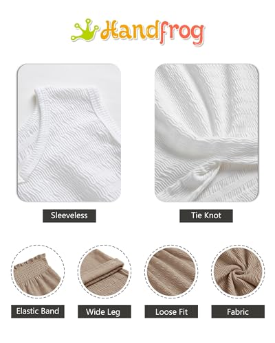 Image of Girls' Clothing Sets Sleeveless Bow Crop Top Wide Leg Linen Pants 2026 Summer Outfits Cute Kids Clothes